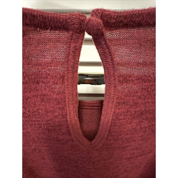 NEW DG2 Diane Gilman Shirt Top Ruffle Cold Shoulder Long Sleeve Size 3X Merlot - Picture 10 of 14